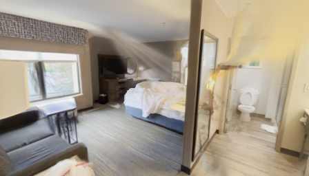 DepthSplat prediction of the hotel room