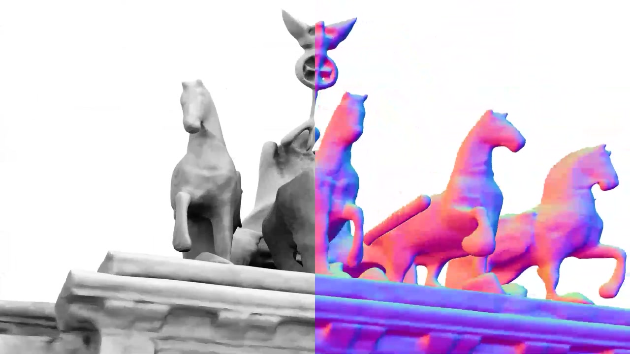 NeuralRecon-W landmark geometry and surface-normal reconstruction